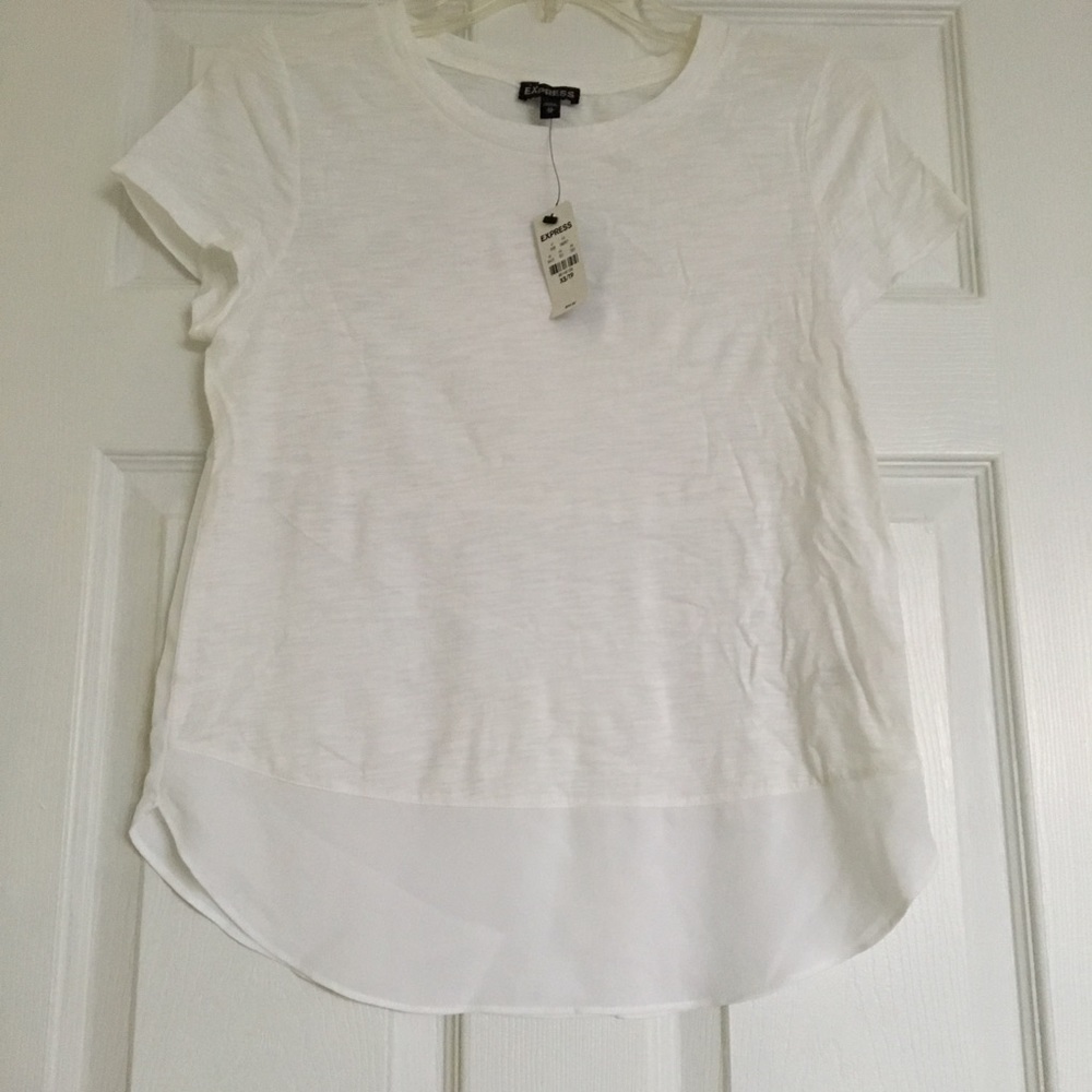 NWT EXPRESS WHITE TEE XS
